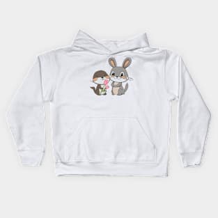 Rabbit & Otter Giving Tulip Kids Hoodie